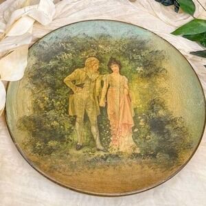 Handmade‎ Pottery Art Plate Victorian